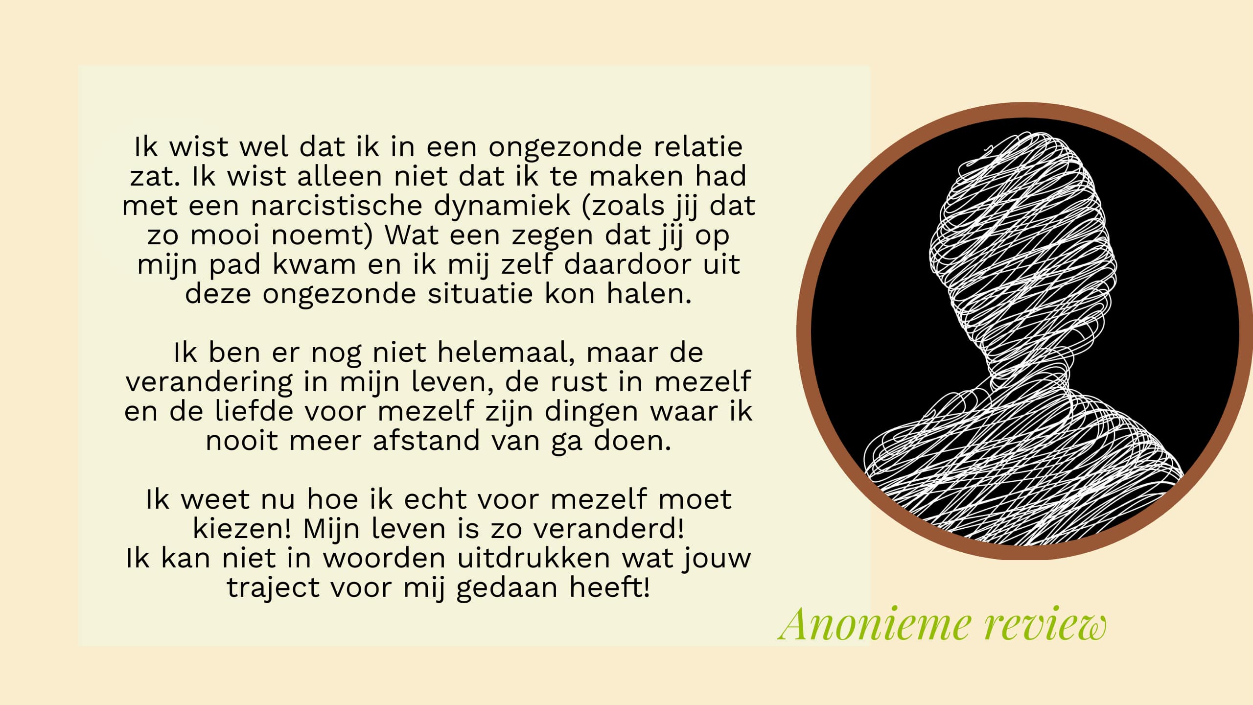 Review over het programma "Uit de greep van narcisme" van een anonieme klant
